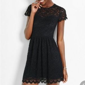 Express Short Sleeve Fit & Flare Dress